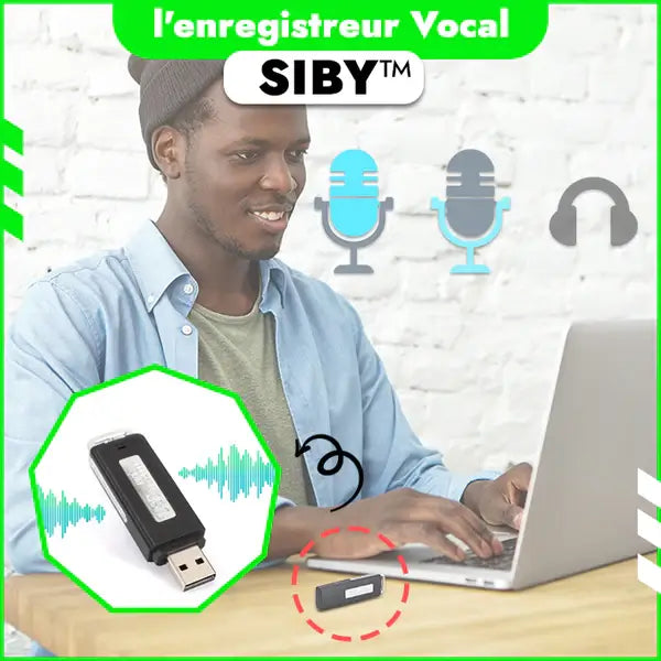 CLÉ USB ENREGISTREUR VOCAL AVEC DÉTECTION DE VOIX