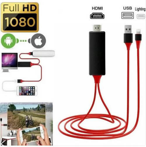 كابل لتوصيل الهاتف بتلفزيون HDMI 1080P 